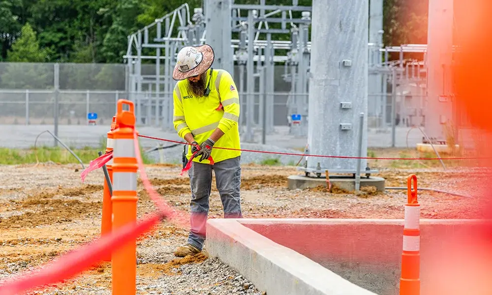 construction worker on substation site